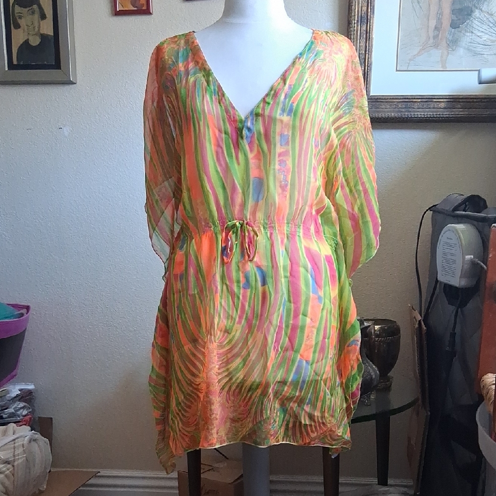 Vibrant Multicolor Swim Coverup